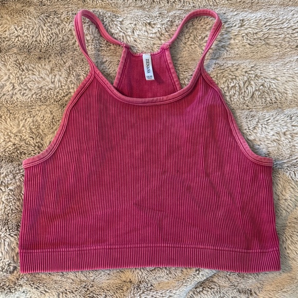 Zenana Outfitters Raspberry Ribbed Tank Top - Picture 1 of 3